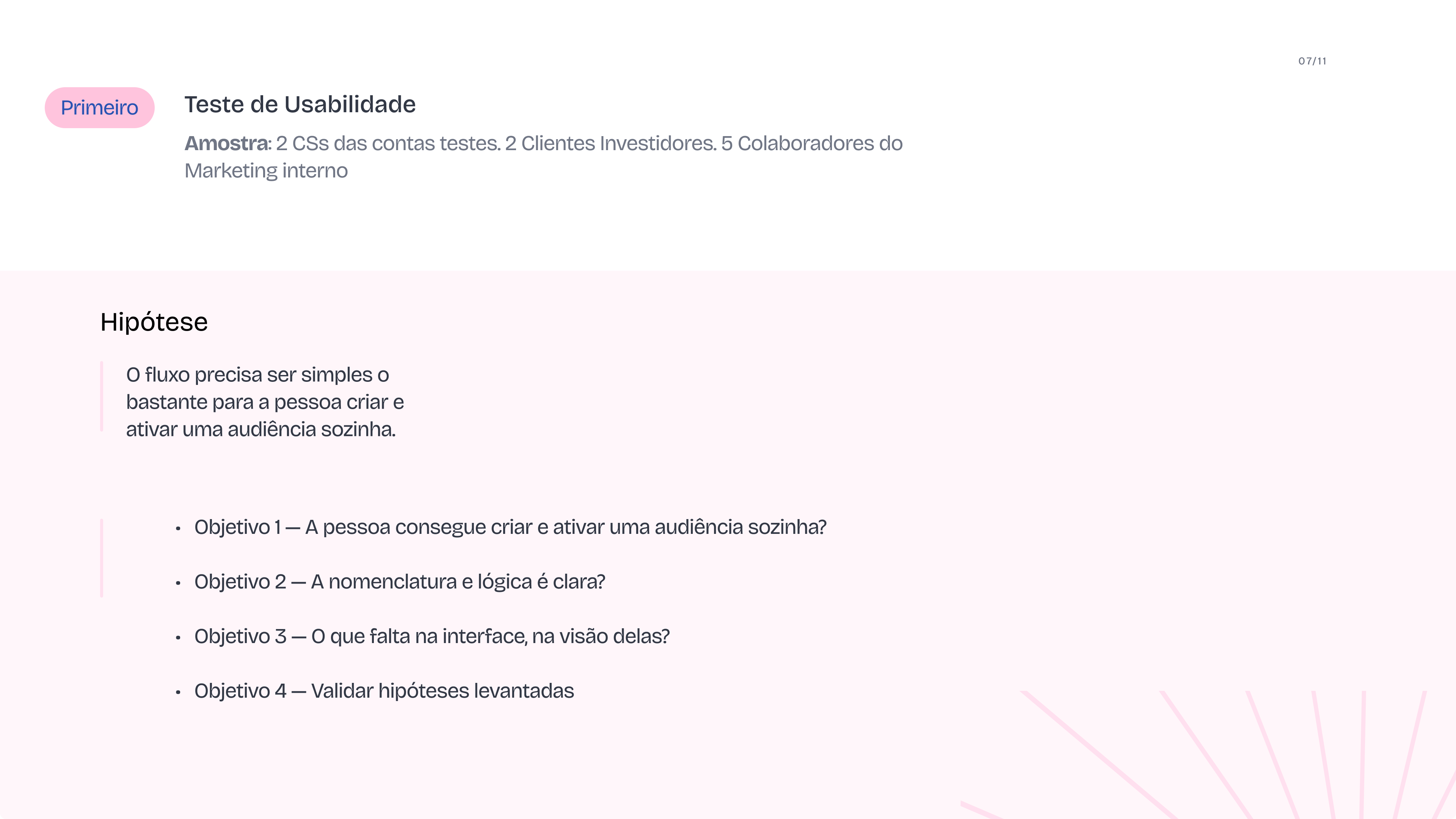 Interface criar audiência e envio