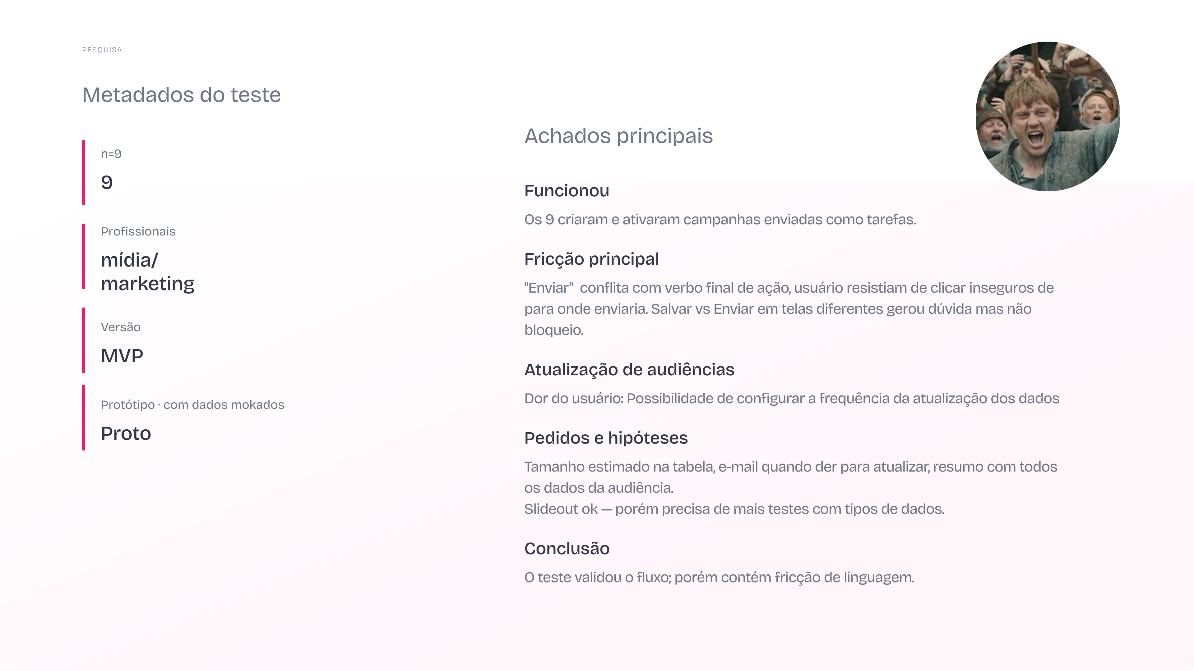Resumo de audiência e plataformas
